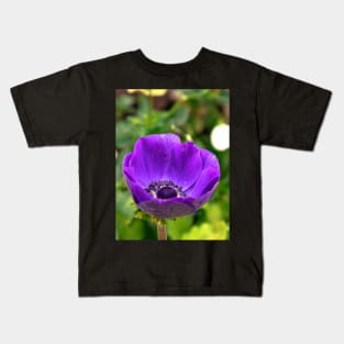 Purple Tulip Flower Amidst Greenery Kids T-Shirt